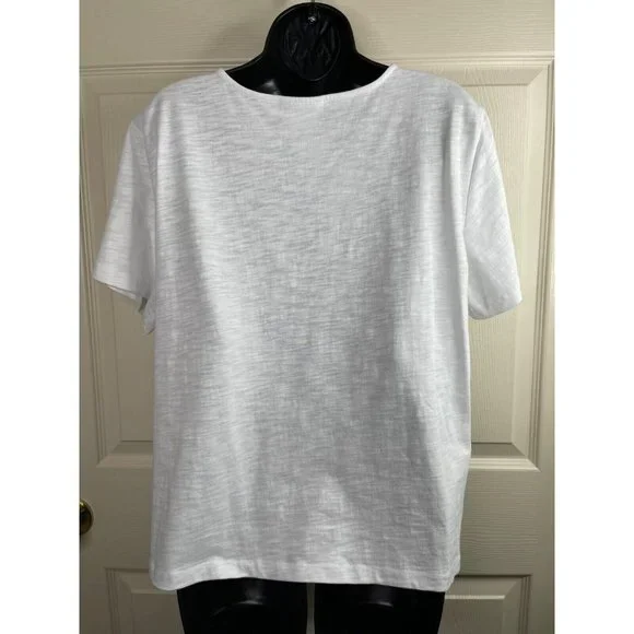 Alfred Dunner Knit Top Womens Size Petite Extra Large PXL Short Sleeve White NWT - Picture 7 of 11